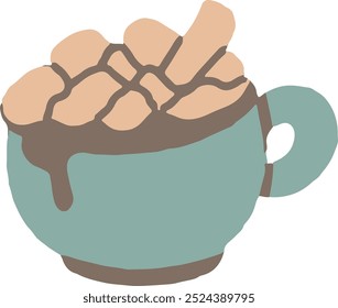 cute vector flat illustration of cozy warm winter party, seamless pattern design