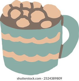 cute vector flat illustration of cozy warm winter party, seamless pattern design