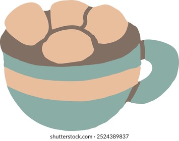 cute vector flat illustration of cozy warm winter party, seamless pattern design