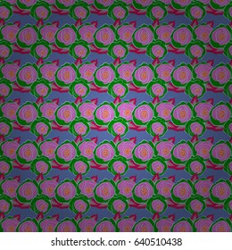 Cute vector floral background. Flowers seamless pattern in red, pink and blue colors.