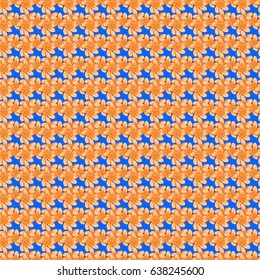 Cute vector floral background. Plumeria flowers seamless pattern on a blue background.