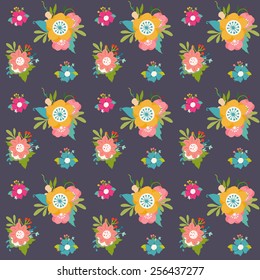 Cute vector floral seamless background