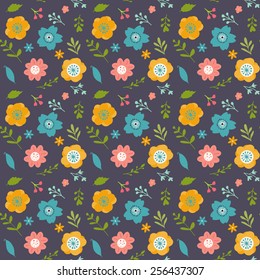 Cute vector floral seamless background