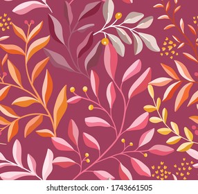 Cute vector floral seamless pattern. Colorful flowers background. Trendy repeat texture for fashion print, wallpaper or fabric.