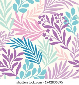 Cute vector floral seamless pattern with butterflies. Colorful flowers background. Trendy repeat texture for fashion print, wallpaper or fabric.