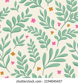 Cute vector floral seamless pattern with butterflies. Colorful flowers background. Trendy repeat texture for fashion print, wallpaper or fabric.