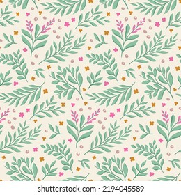 Cute vector floral seamless pattern with butterflies. Colorful flowers background. Trendy repeat texture for fashion print, wallpaper or fabric.