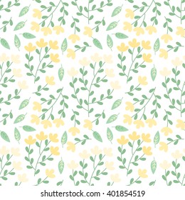 Cute vector floral seamless pattern of flowers.