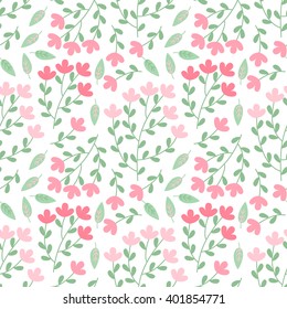 Cute vector floral seamless pattern of flowers.