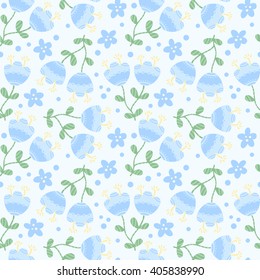Cute vector floral seamless pattern of flowers.