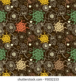cute vector floral seamless pattern