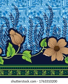 cute vector flower pattern on border background