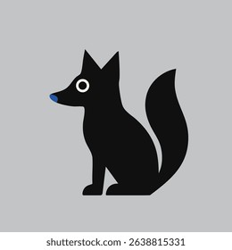 Cute vector fox with big eyes, simple design, great for kids' projects and decor.