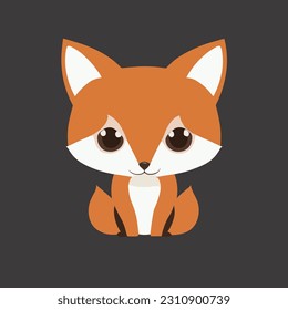 Cute vector fox illustration. Great cartoon character