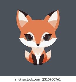 Cute vector fox illustration. Great cartoon character