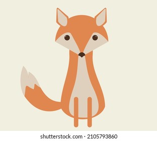 Cute vector fox redhead illustration