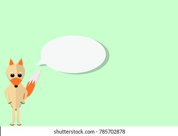 Cute vector fox with a speech bubble