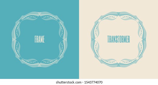 Cute vector frame generator for modern quotes, invitations, greetings, isolated. Separated line shapes. Collect your own frame. 4 in 1, plus mix variants.