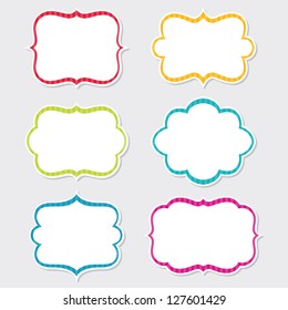 Cute Vector Frames Set Stock Vector (royalty Free) 127601429 