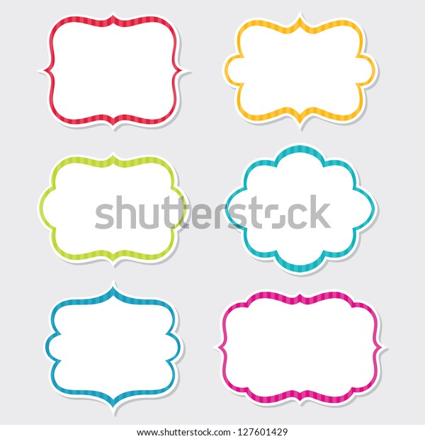 Cute Vector Frames Set Stock Vector (Royalty Free) 127601429