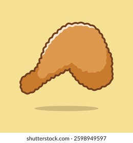 Cute vector fried chicken thigh
