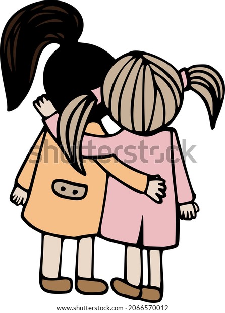 Cute Vector Friendship Clipart Hand Drawn Stock Vector (Royalty Free ...