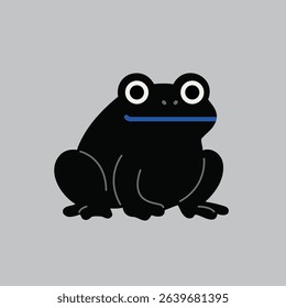Cute vector frog with big eyes, simple design, great for kids' projects and decor.