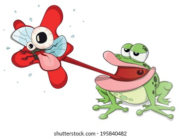 Cute vector frog word midge