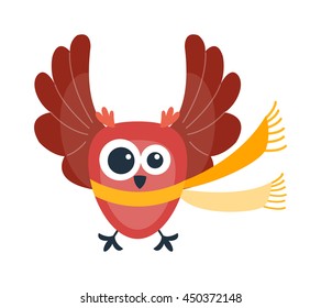 Cute vector funny cartoon owls