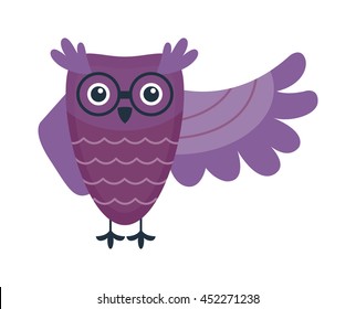 Cute vector funny cartoon owls