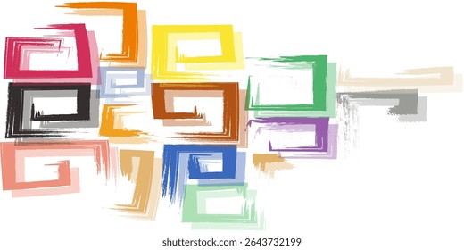 Cute vector geometric seamless pattern. Brush strokes, arrows. Hand drawn grunge texture.