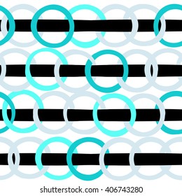 Cute vector geometric seamless pattern . Polka dots and stripes. Brush strokes. Hand drawn grunge texture. Abstract forms. Endless texture can be used for printing onto fabric or paper.