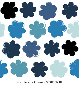 Cute vector geometric seamless pattern. Brush strokes. Hand drawn grunge texture. Abstract forms