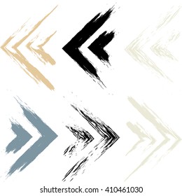 Cute vector geometric seamless pattern. Brush strokes, arrows. Hand drawn grunge texture. Abstract forms. Endless texture can be used for printing onto fabric or paper.