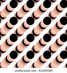 Cute vector geometric seamless pattern . Polka dots and stripes. Brush strokes. Endless texture can be used for printing onto fabric or paper. Circles, dots, scrapbooking, Polka Dot