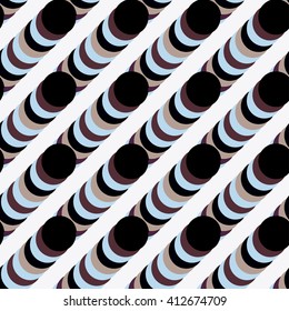Cute vector geometric seamless pattern . Polka dots and stripes. Brush strokes. Hand drawn grunge texture. Abstract forms. Endless texture can be used for printing onto fabric or paper.