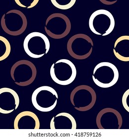 Cute vector geometric seamless pattern. Brush strokes, polka dots. Hand drawn grunge texture. Abstract forms. Endless texture can be used for printing onto fabric or paper.