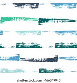 Cute vector geometric seamless pattern. Brush strokes. Hand drawn grunge texture. Abstract forms. Endless texture can be used for printing onto fabric or paper.