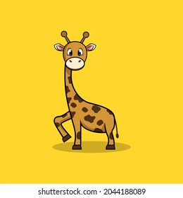 cute vector giraffe illustration, good for children's book design and other illustration designs
