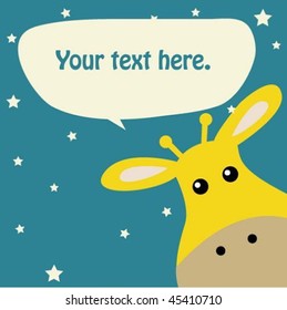 cute vector giraffe with text box 1