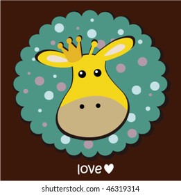 cute vector giraffe with text box 5