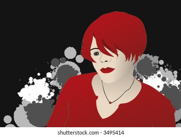 A cute vector girl