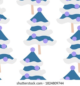 Cute vector gnomes in a Christmas decor, seamless pattern design