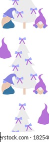 gnomos de vector lindo en una decoración navideña, perfecta para usar en la web o en la impresión