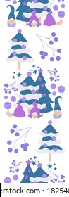 Cute vector gnomes in a Christmas decor, perfect to use on the web or in print