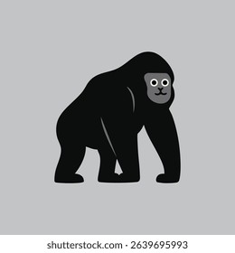 Cute vector gorilla with big eyes, simple design, great for kids' projects and decor.