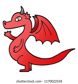 cute vector gradient illustration cartoon dragon