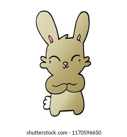 linda ilustración de gradiente vectorial conejo de dibujos animados