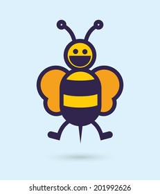 Cute vector graphic bee illustration line art