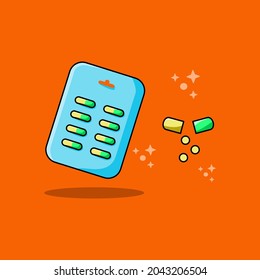 cute vector graphics themed capsule medicine icon that can be used for health themes, COVID-19 vaccines etc. flat cartoon style premium vector